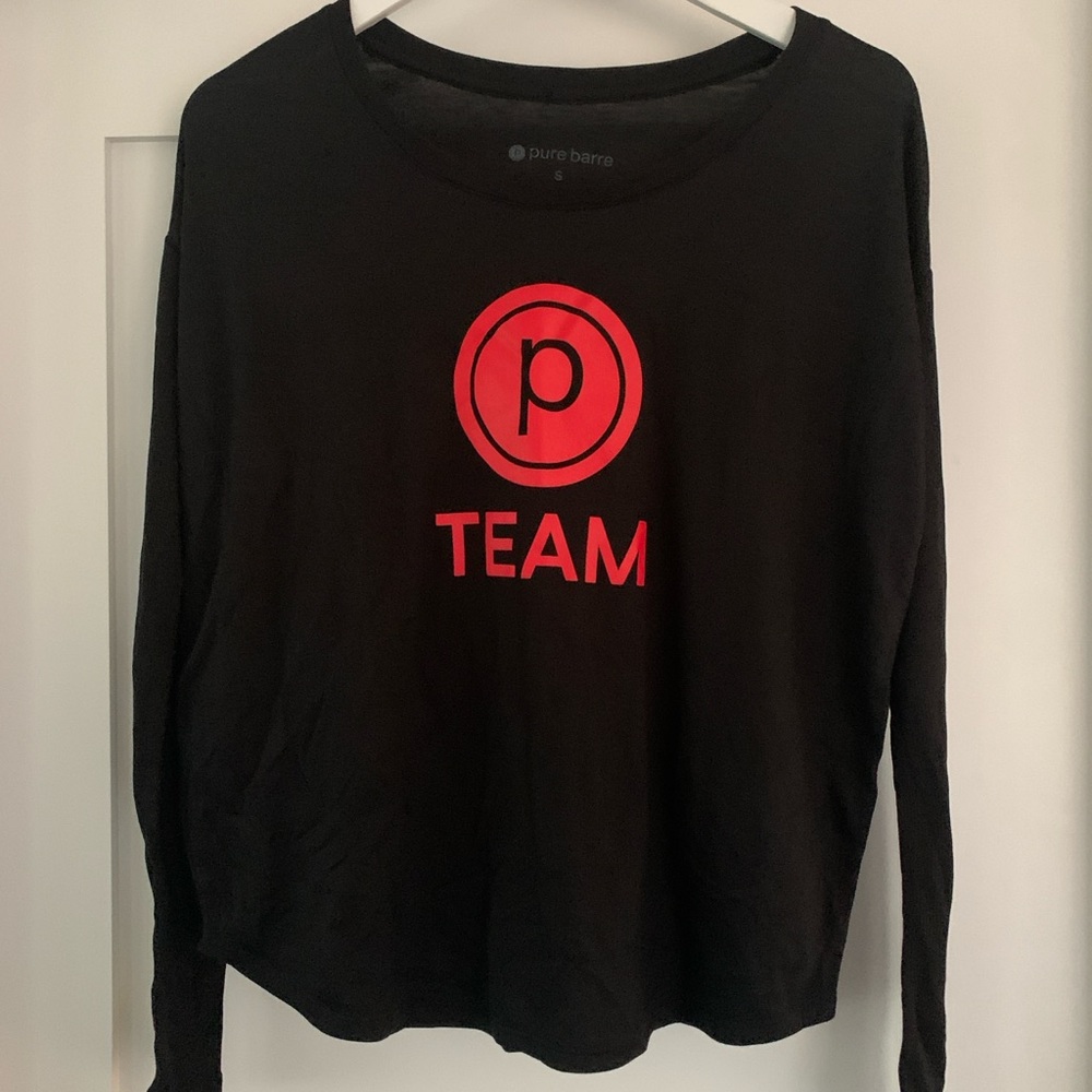 Pure Barre Black Long Sleeve with Red Logo
